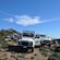 Four off road vehicles parked in the mountains of Cagliari, Italy during an off road tour